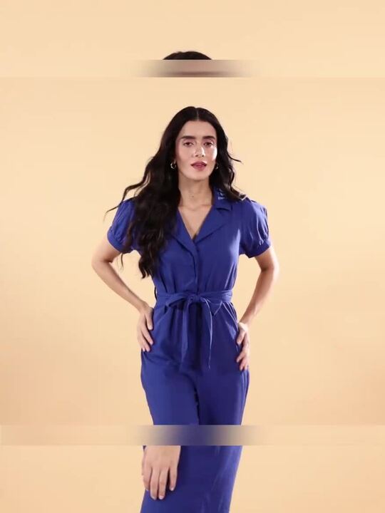 Buy Mast Harbour Puff Sleeves Basic Jumpsuit Comes With a Belt