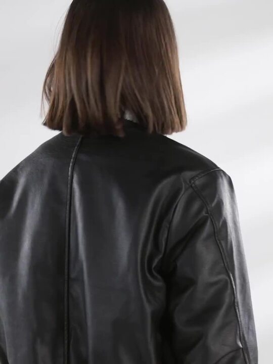 Buy Tokyo Talkies Women Black Crop Leather Jacket - Jackets for