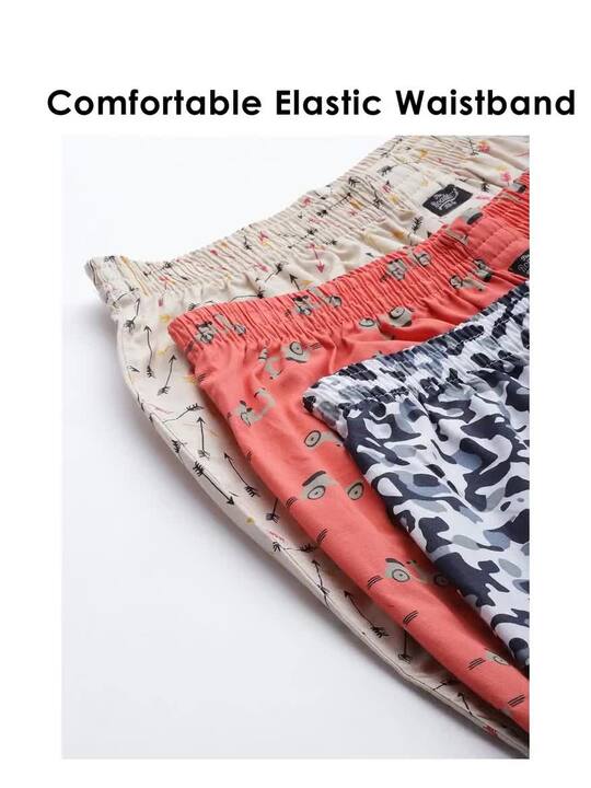 Buy Roadster Men Pack Of 3 Pure Cotton Printed Boxers RDS-KEN-MBOX