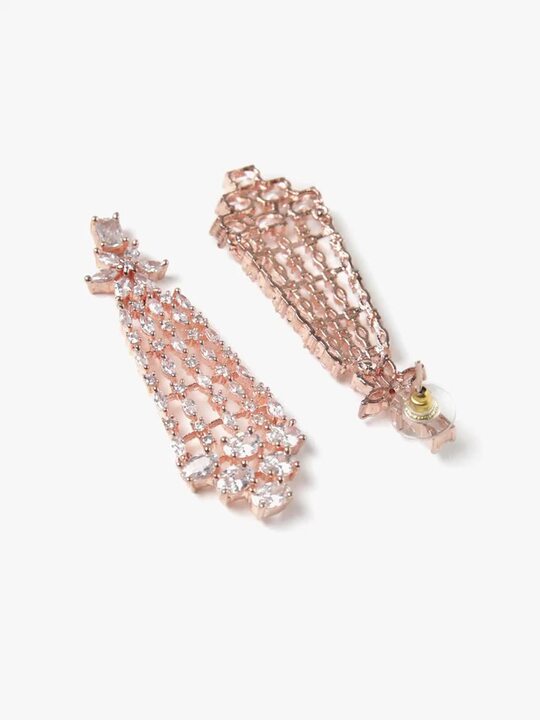 Buy justpeachy Rose Gold-Plated American Diamond-Studded Jewellery