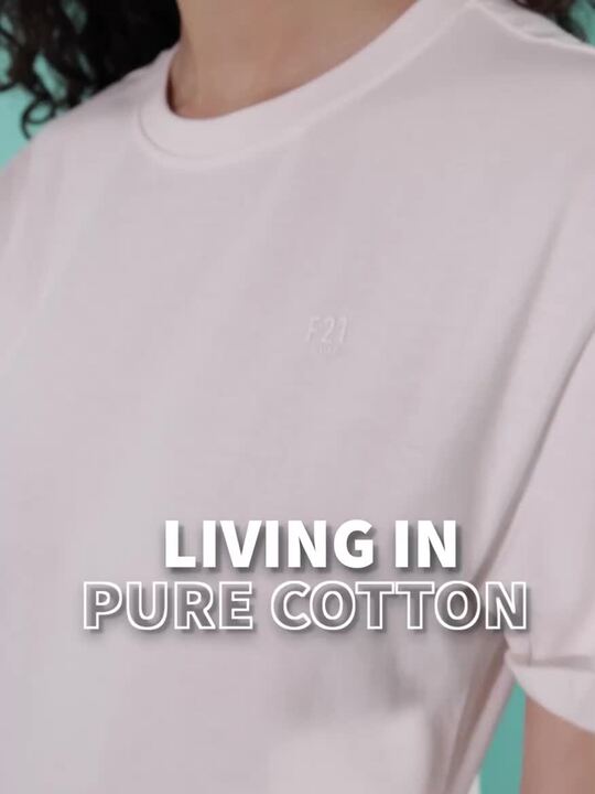 Buy FOREVER 21 Pure Cotton Solid Round Neck T-shirt Dress