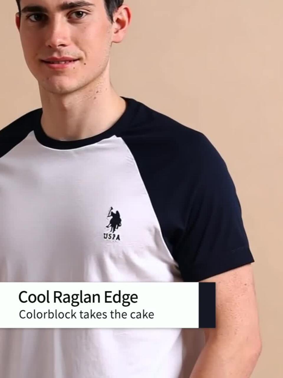 Polo Men Pure Cotton Varsity Colourblock T-Shirt