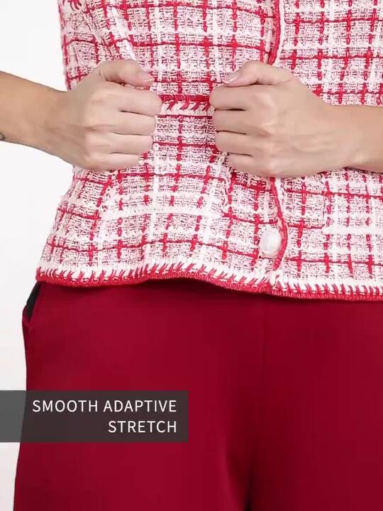 Buy MANGO Women Red White Tweed Checked Cardigan Sweaters for