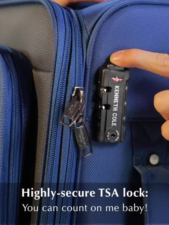 Buy Kenneth Cole Unisex Navy Blue Solid Cabin Trolley Bag