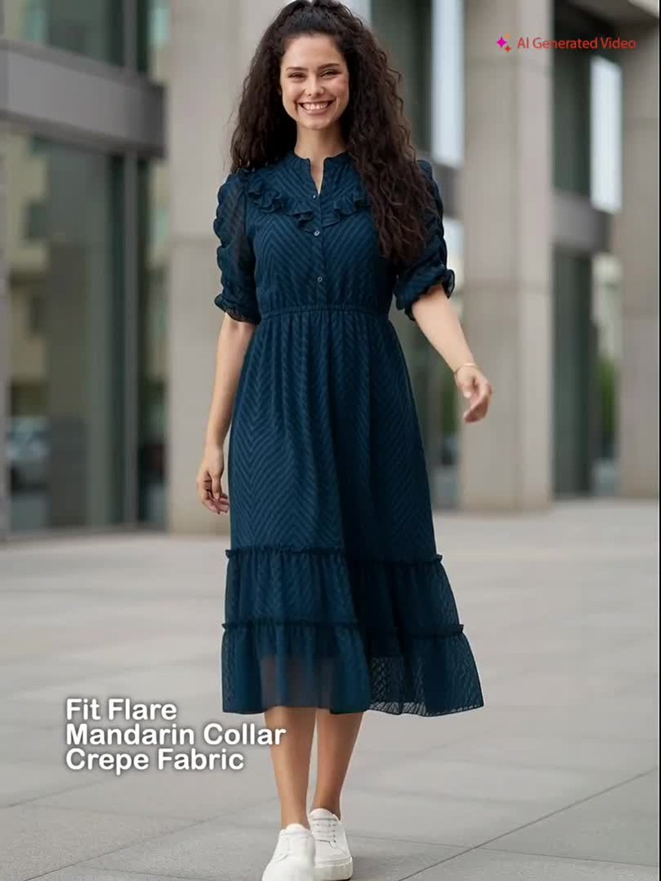 Buy BLUE PIEGEON Crepe Fit & Flare Dress - Dresses for Women
