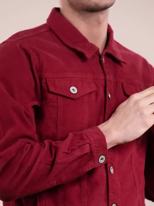 Red corduroy jacket top