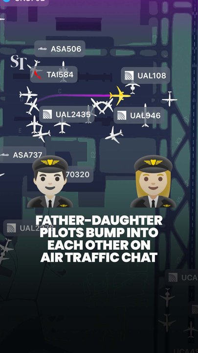 Father-daughter pilots bump into each other on the runway