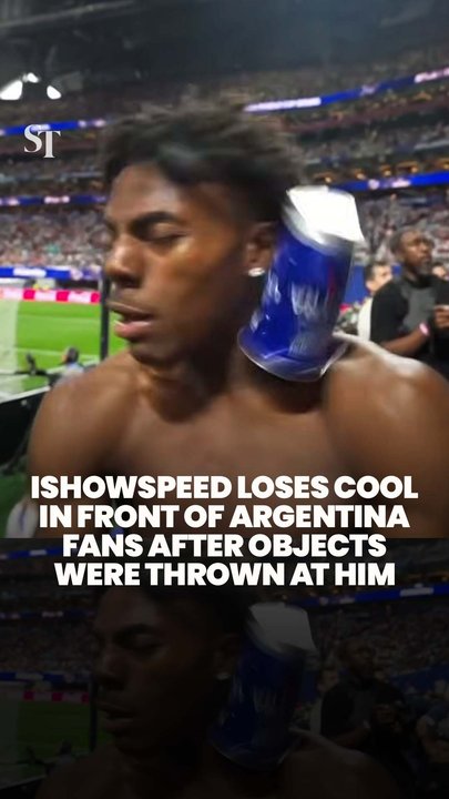 IShowSpeed loses cool in front of Argentina fans after objects were thrown at him