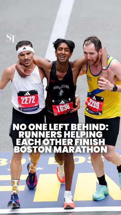 Finishing the race: Runners help each other complete Boston Marathon