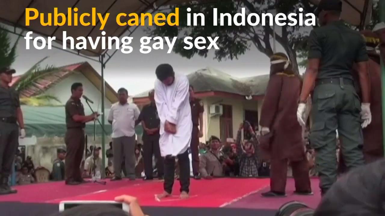 Two men publicly caned for gay sex in Indonesia video. STAYHOME.COM.SG  #StayHomeWithSPH