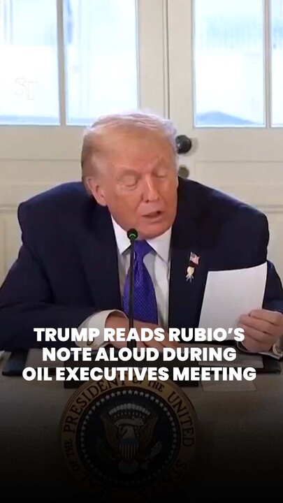 Trump reads Rubio’s note aloud during oil executives meeting