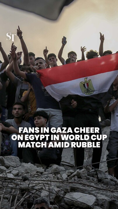 Egypt fans gather amid Gaza City rubble to watch World Cup clash with Argentina