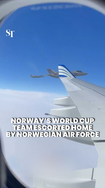 Norway’s World Cup team escorted home to Oslo by Norwegian Air Force