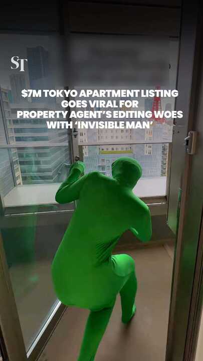 $7m Tokyo apartment listing goes viral for property agent’s editing woes with person in green screen suit