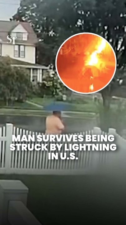 Man walks away after being struck by lightning on New York’s Staten Island