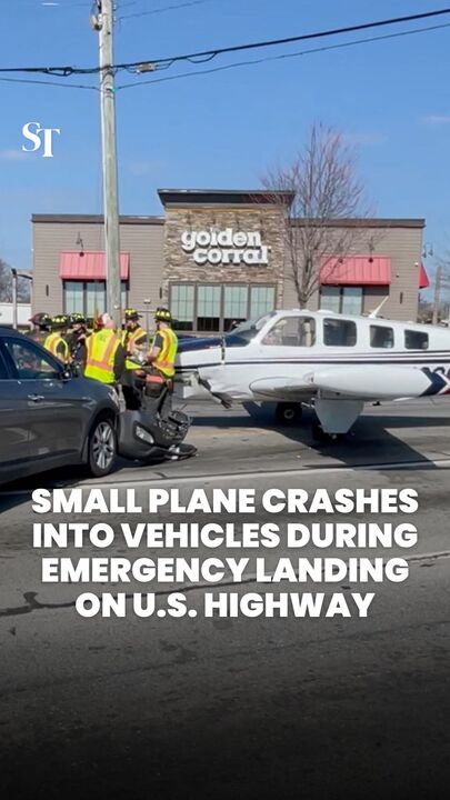 Small plane crashes into cars during emergency landing on Georgia highway