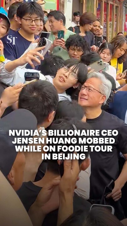 Nvidia’s Jensen Huang goes on a food tour during Beijing visit
