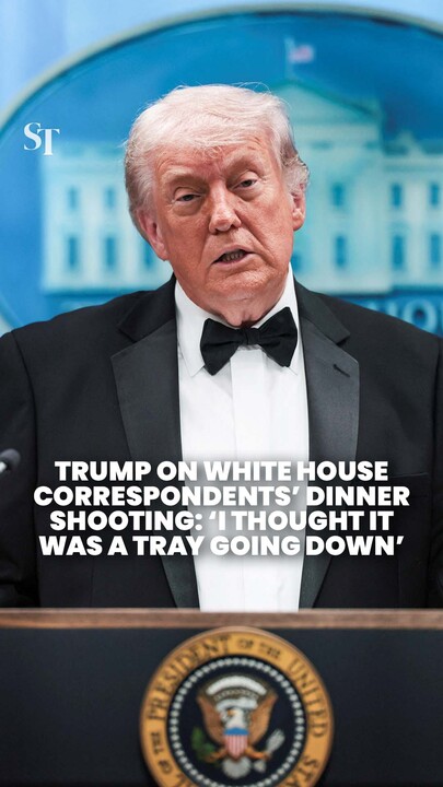 ‘I thought it was a tray’: Trump on shooting at White House Correspondents’ Dinner