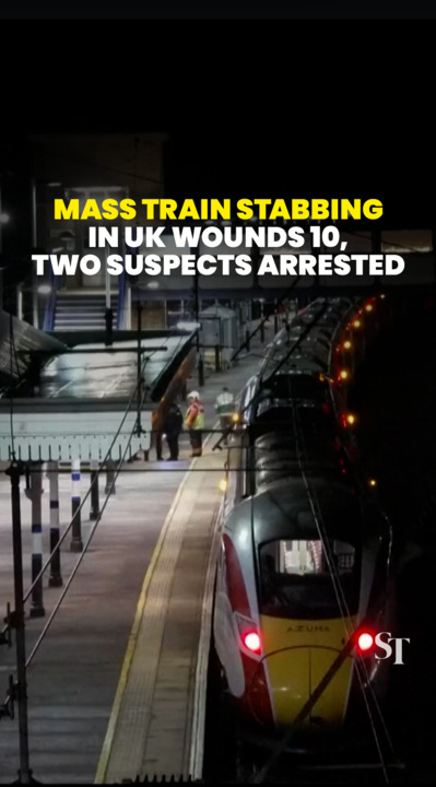 Mass train stabbing in UK wounds 10, two suspects arrested
