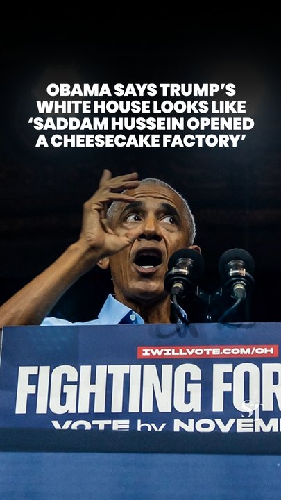 Trump’s White House looks like ‘Saddam Hussein opened a Cheesecake Factory’, says Obama