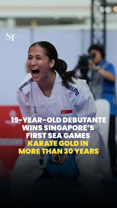 19-year-old debutante wins Singapore’s  first SEA Games  karate gold in more  than 30 years