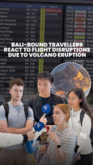 Os passageiros que vão para Bali reagem à erupção do vulcão da Indonésia