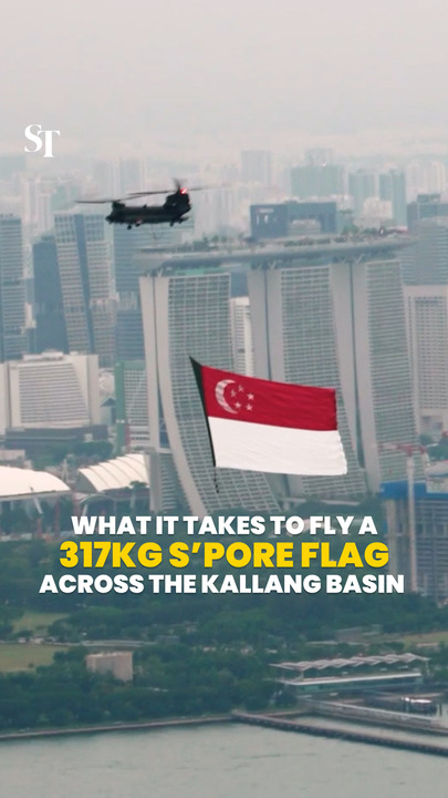 What it takes to fly a 317kg S’pore flag across the Kallang Basin