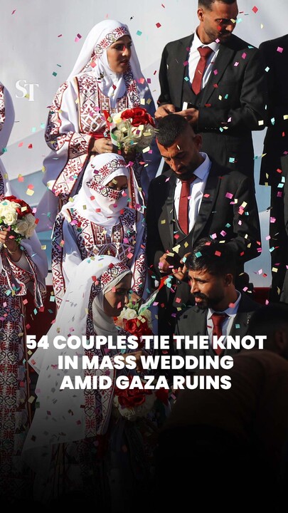 Love among the destruction: 54 couples marry in Gaza