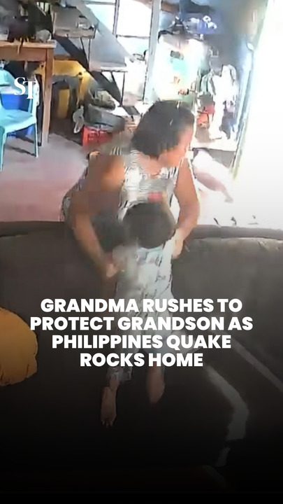 Philippine grandmother rushes to protect grandson when earthquake hits