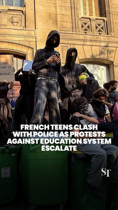 French teens clash with police over school blockades, more than 400 people detained