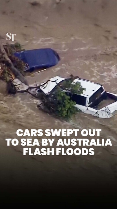 Cars swept away by flash floods in Australia