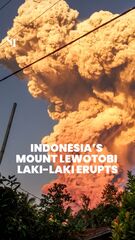 Mount Lewotobi Masculino, da Indonésia, vomita a nuvem de cinzas de 10 km de altura após a erupção
