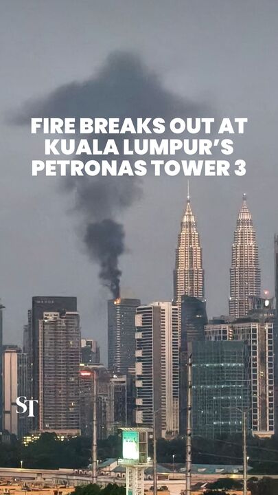 Fire breaks out at Petronas Tower 3 in Kuala Lumpur