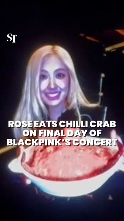 Rose eats chilli crab on final day of Blackpink's Deadline concert at The Kallang in Singapore