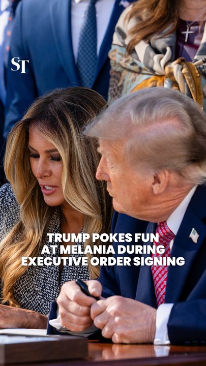 Trump teases Melania Trump while signing an executive order on women's health