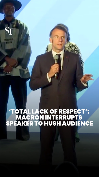 ‘Total lack of respect’: Macron interrupts speaker to hush audience