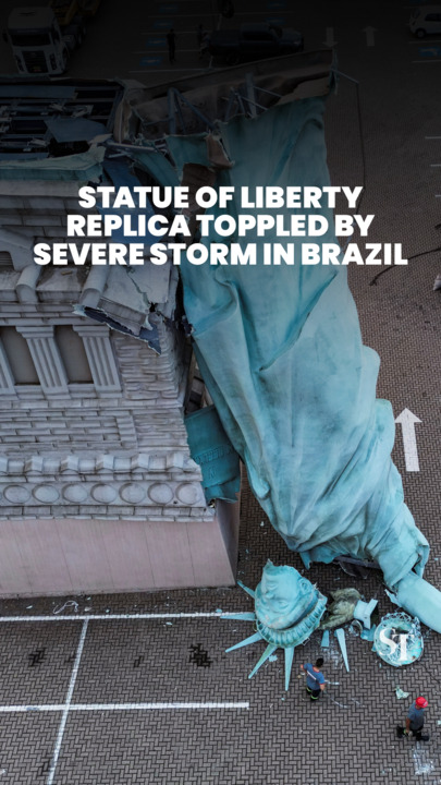 Statue of Liberty replica in Brazil toppled by severe storm in Brazil