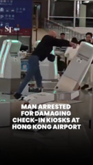 British man arrested for damaging check-in kiosks at Hong Kong airport