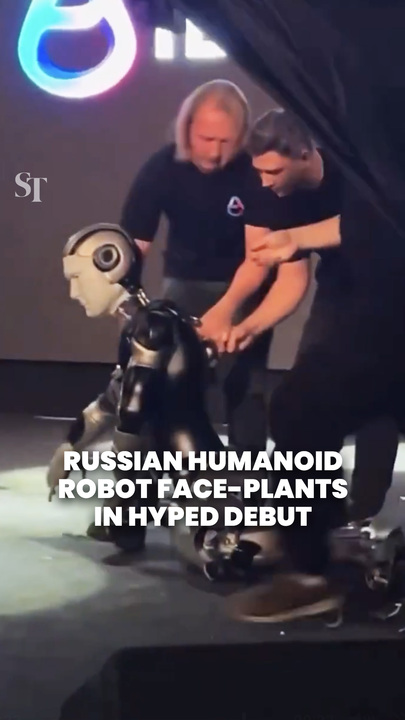 Russia’s Aidol humanoid robot falls moments after unveiling