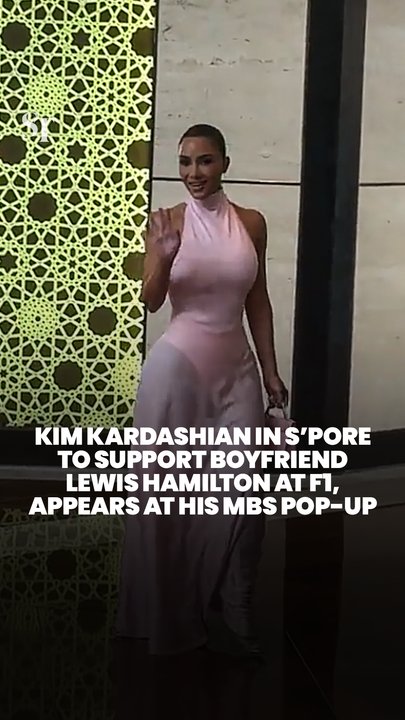 Kim Kardashian makes appearance at partner Lewis Hamilton’s Plus44 pop-up at Marina Bay Sands