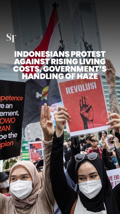 Protesters rally in Indonesian cities against their government’s haze response, rising living costs