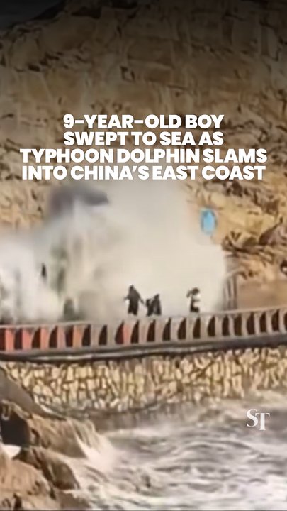 Boy swept away into sea as Typhoon Dolphin forces more than a million people to evacuate in China
