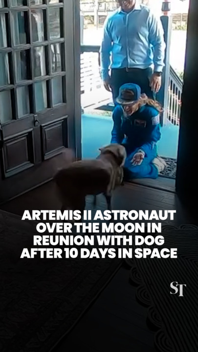 Artemis II astronaut Christina Koch reunites with pet dog after 10 days in space
