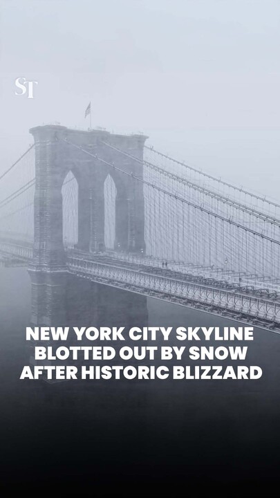 New York City skyline blotted out by snow after historic blizzard