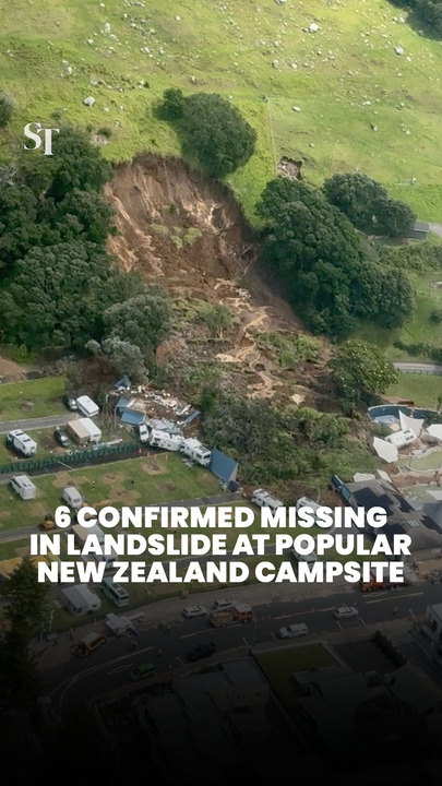 6 confirmed missing in landslide at popular New Zealand campsite