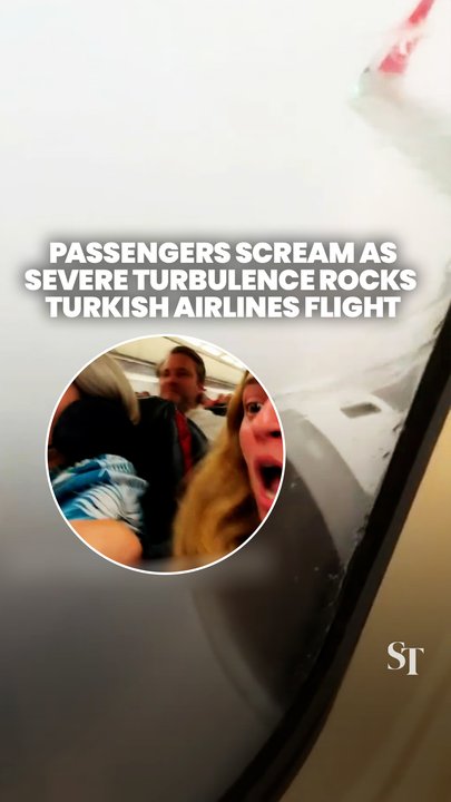 Passengers scream as severe turbulence hits Turkish Airlines flight during a storm