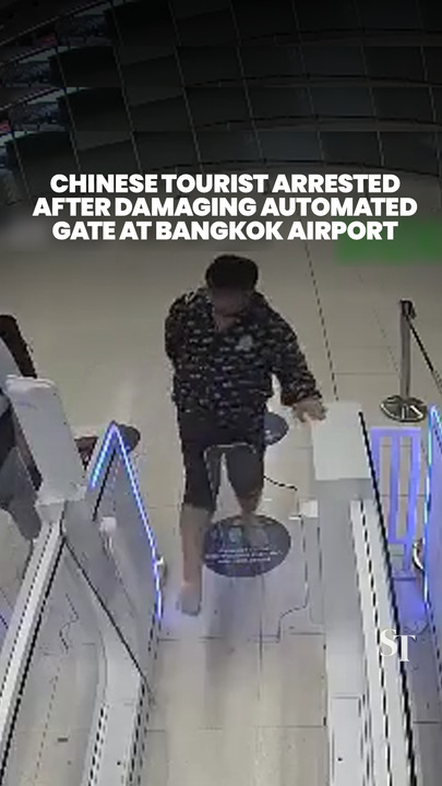 Chinese tourist arrested after damaging automated gate in Bangkok’s Suvarnabhumi airport