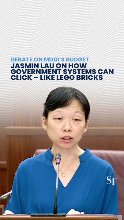 Jasmin Lau uses Lego bricks to explain how systems and digital components can work across agencies 