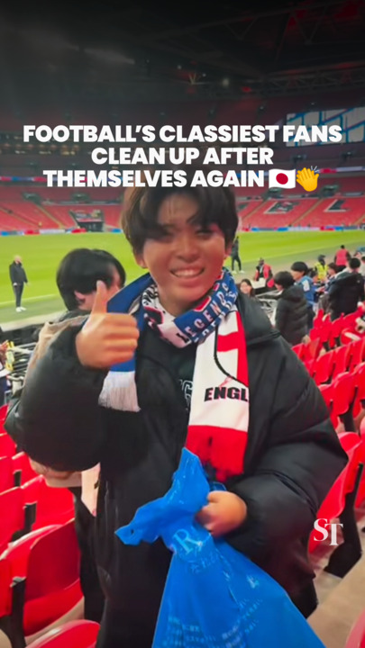 Pure class at Wembley: Japan football fans clean up after themselves again 🇯🇵👏