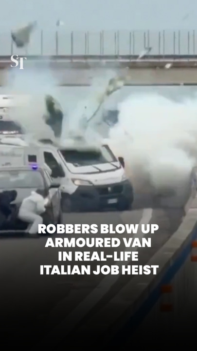 Armed robbers blow up money van in real-life Italian Job heist